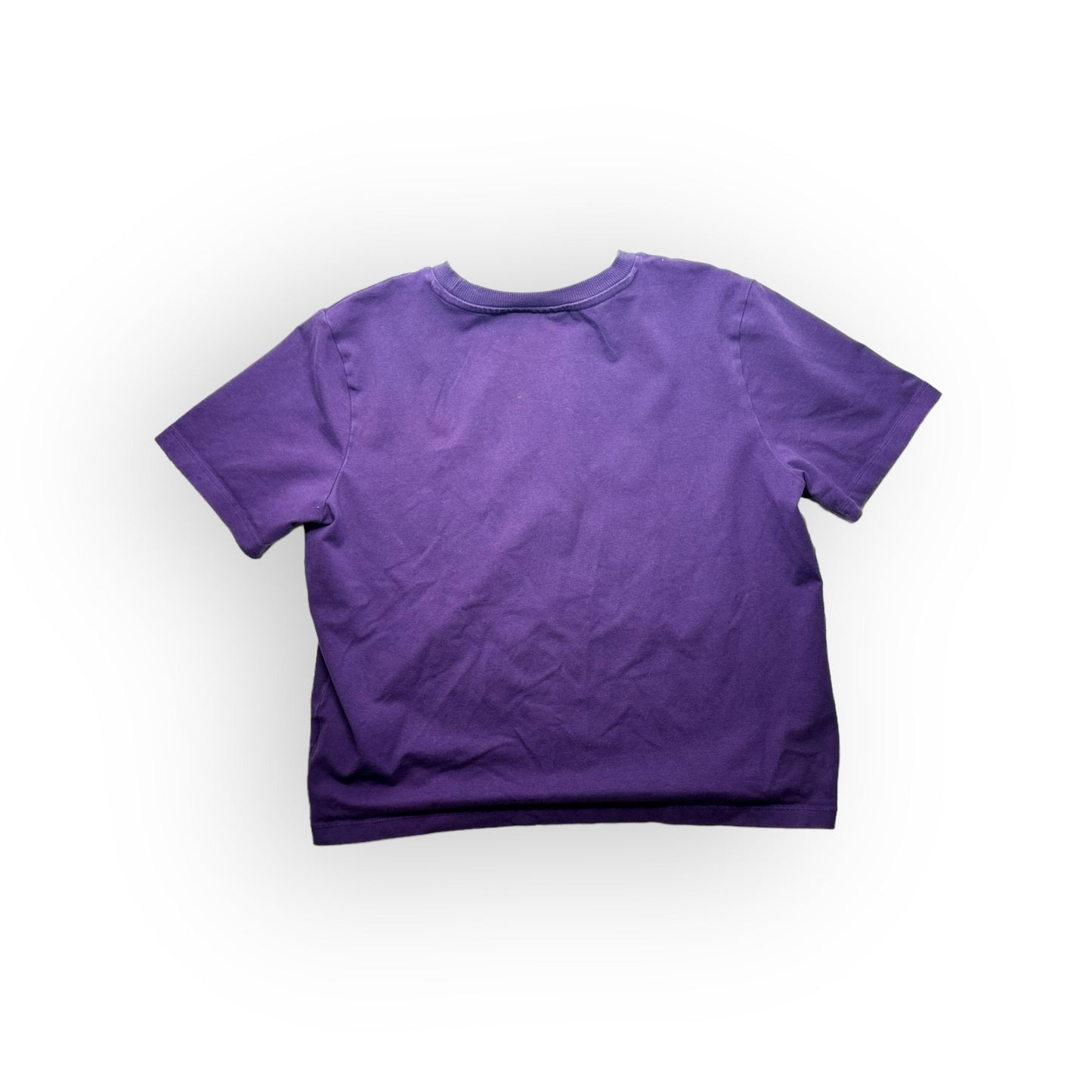 Purple Fila large crop t-shirt Yes Chef!