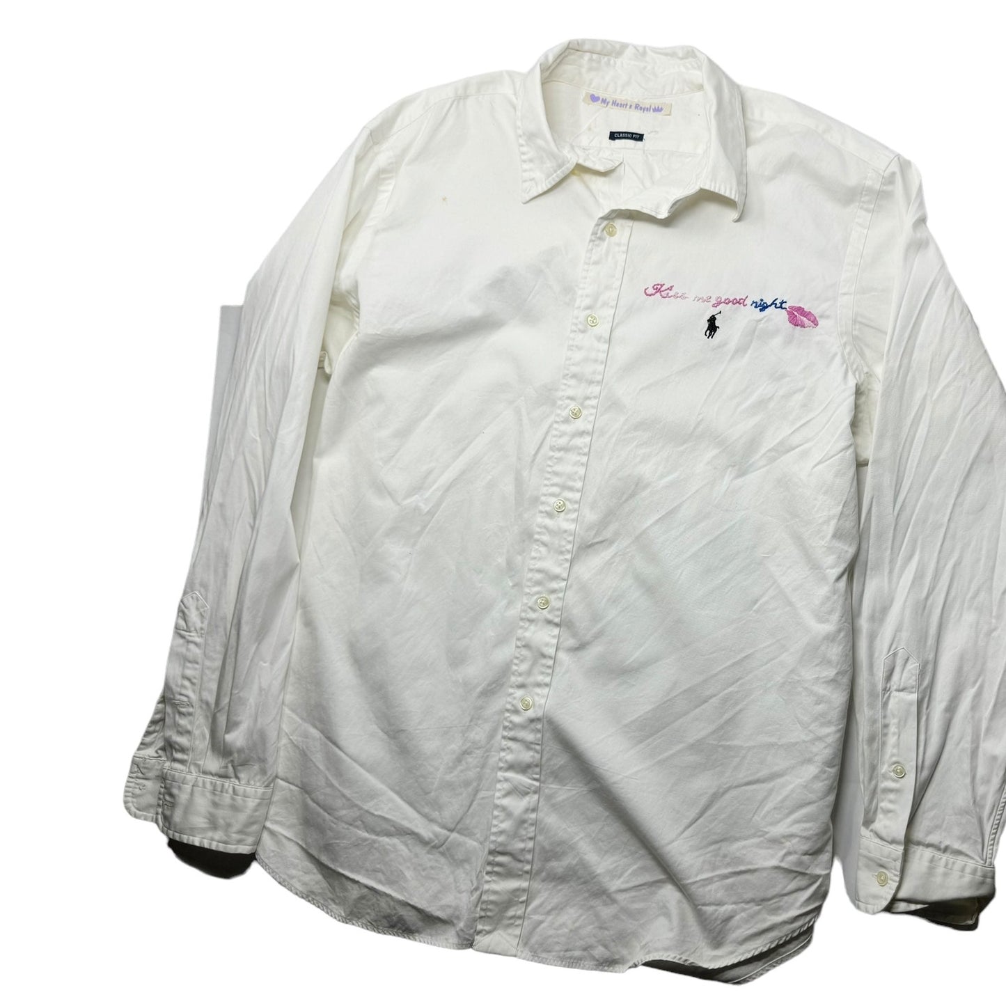 Kiss me Goodnight White oxford button down