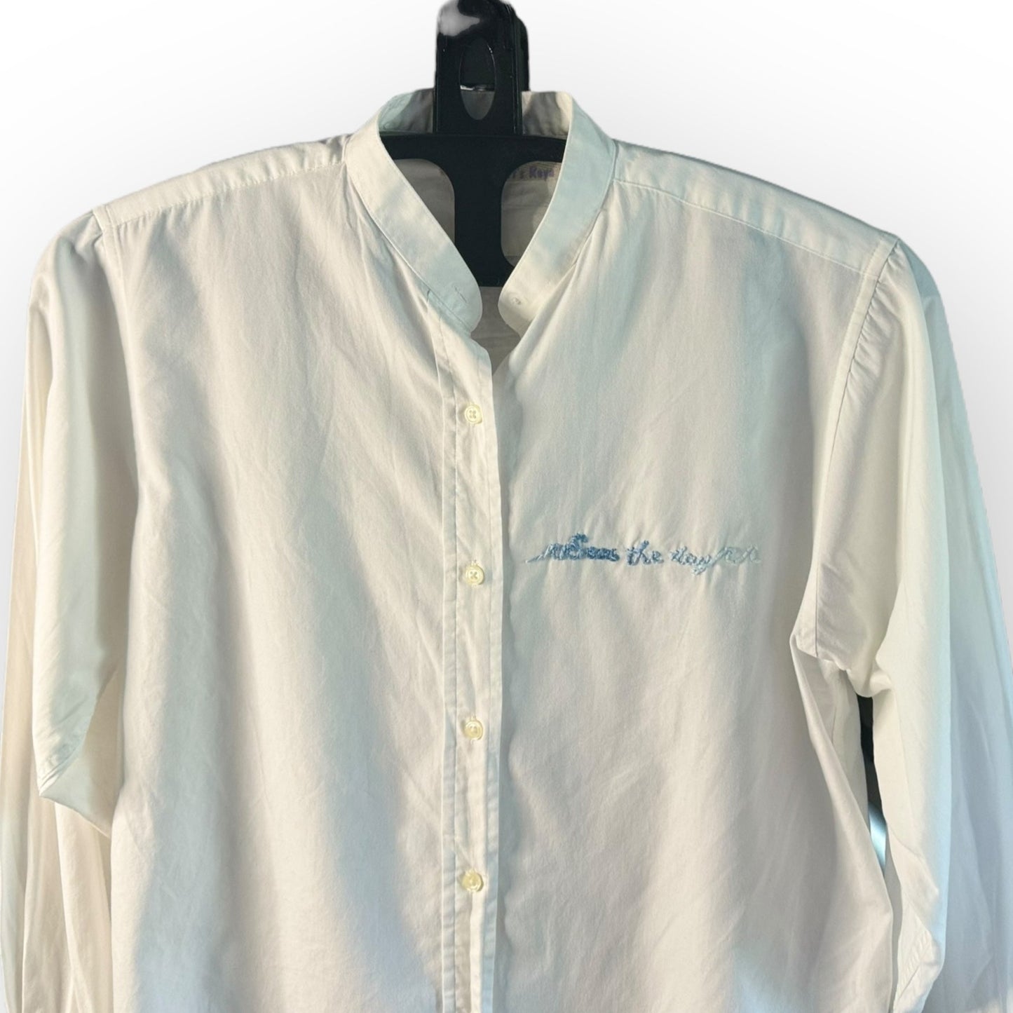 Seas the Day white tux shirt small
