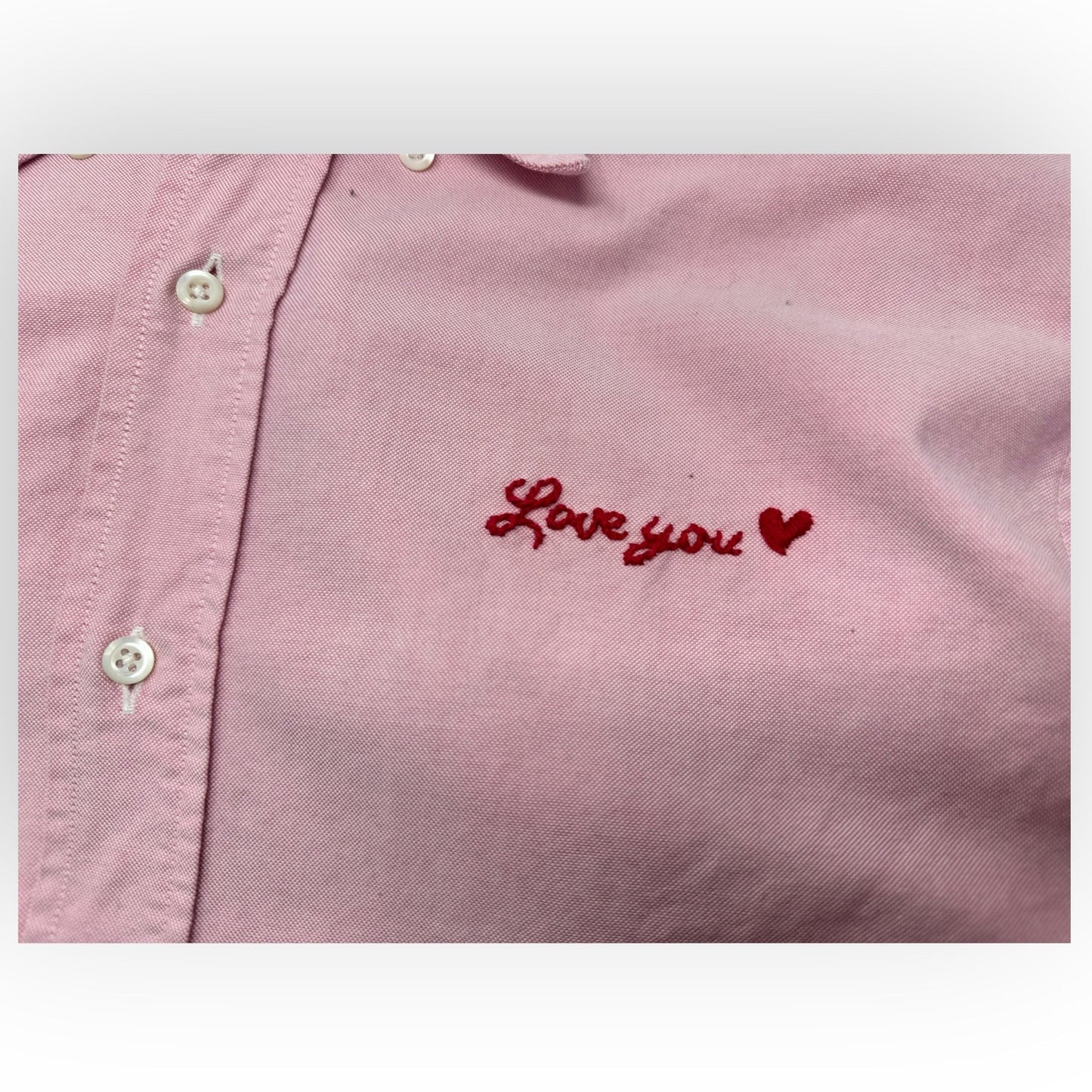 Love you Pink Oxford button down