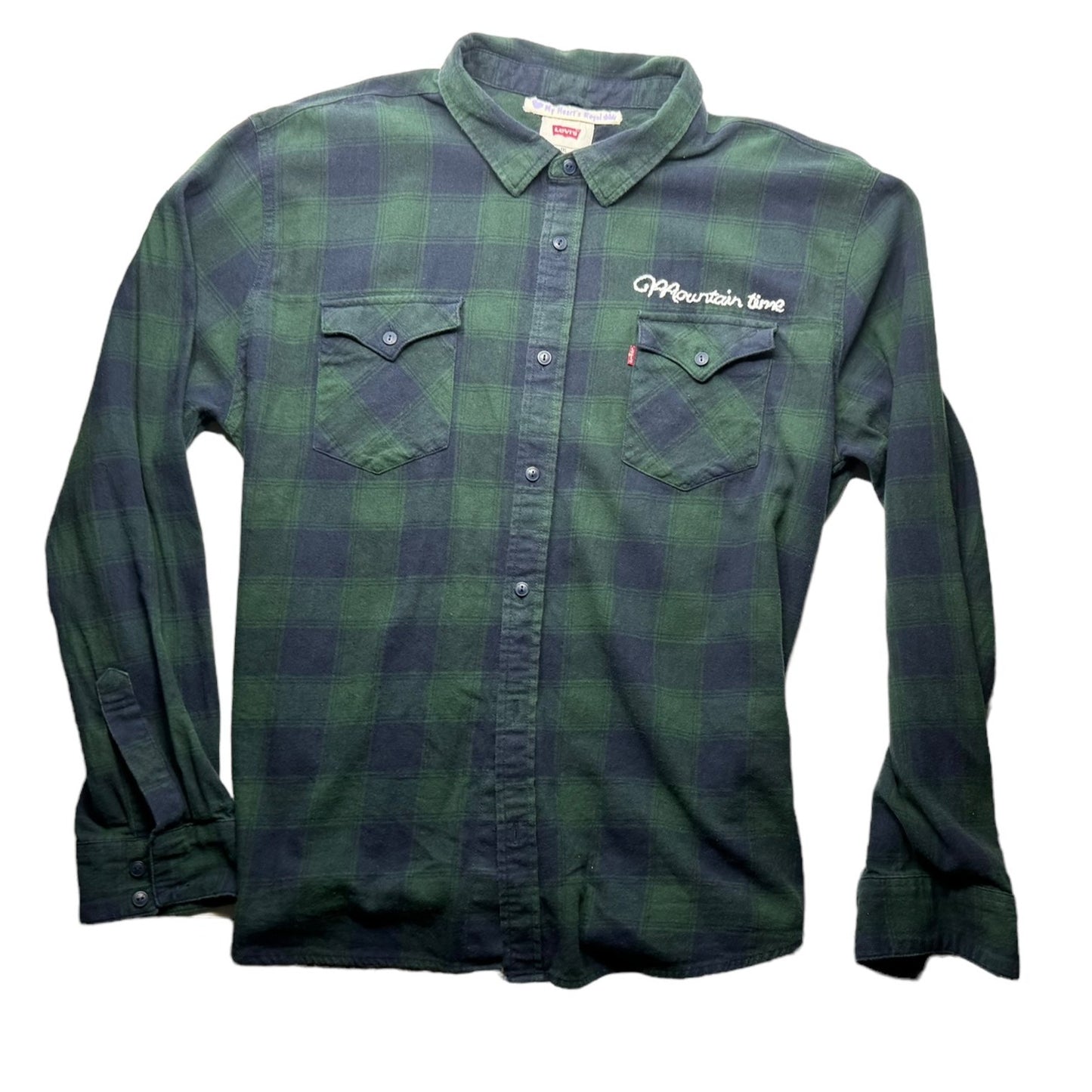 Mountain time flannel in Black watch plaid