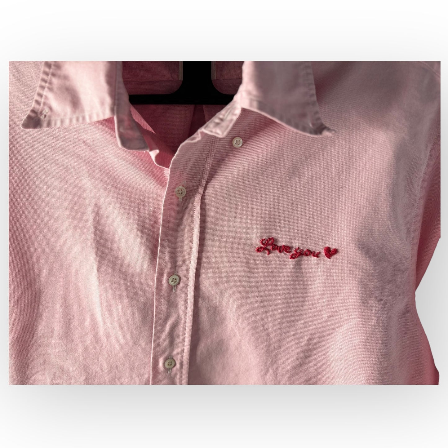 Love you Pink Oxford button down