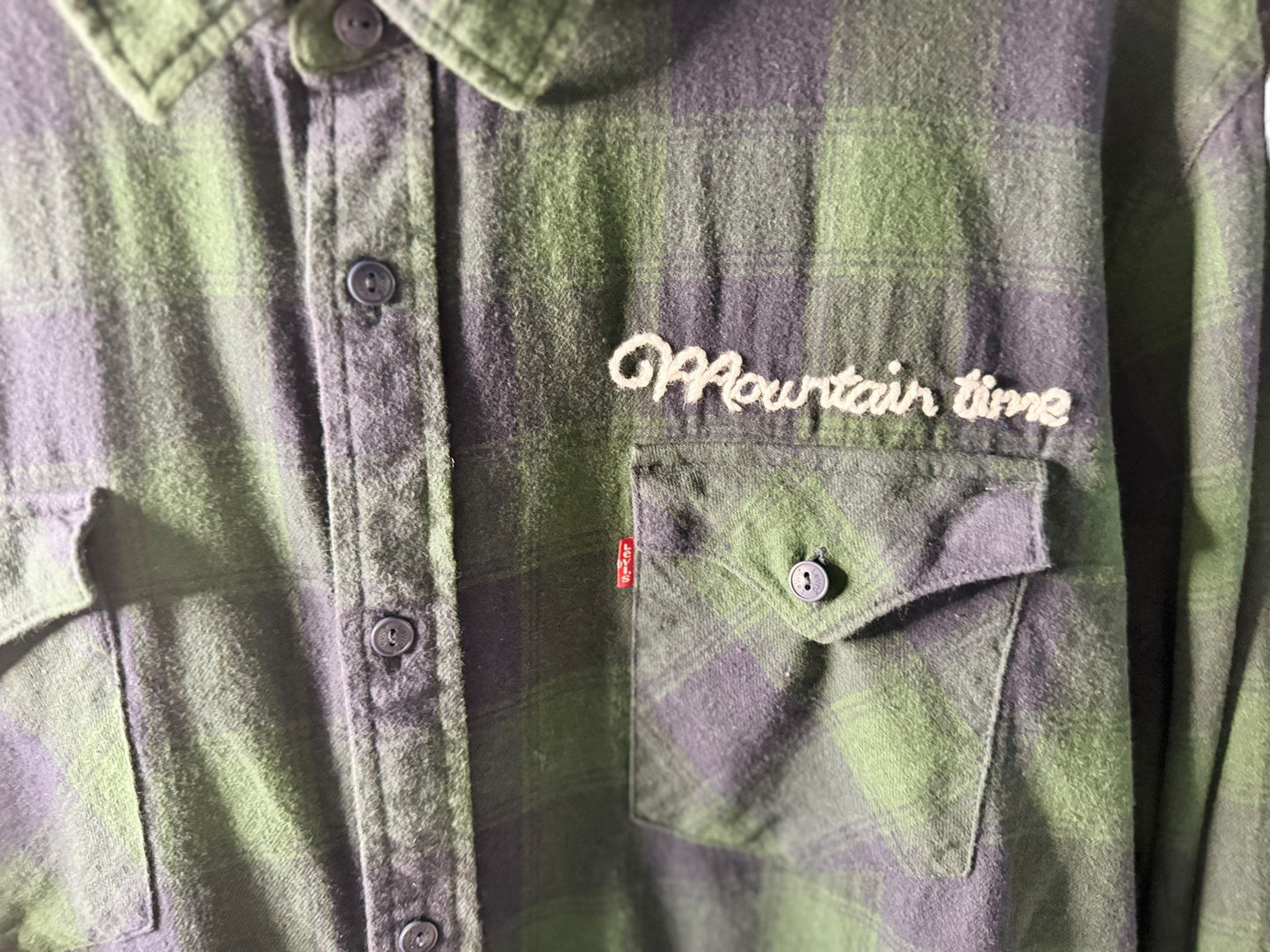 Mountain time flannel in Black watch plaid