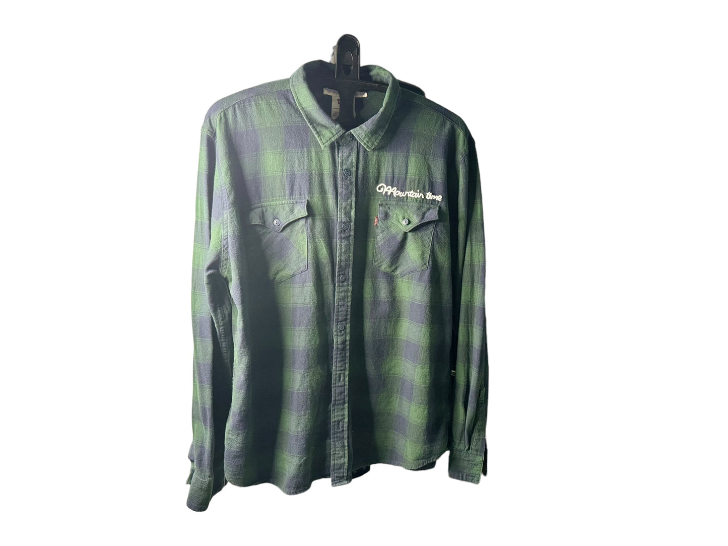 Mountain time flannel in Black watch plaid