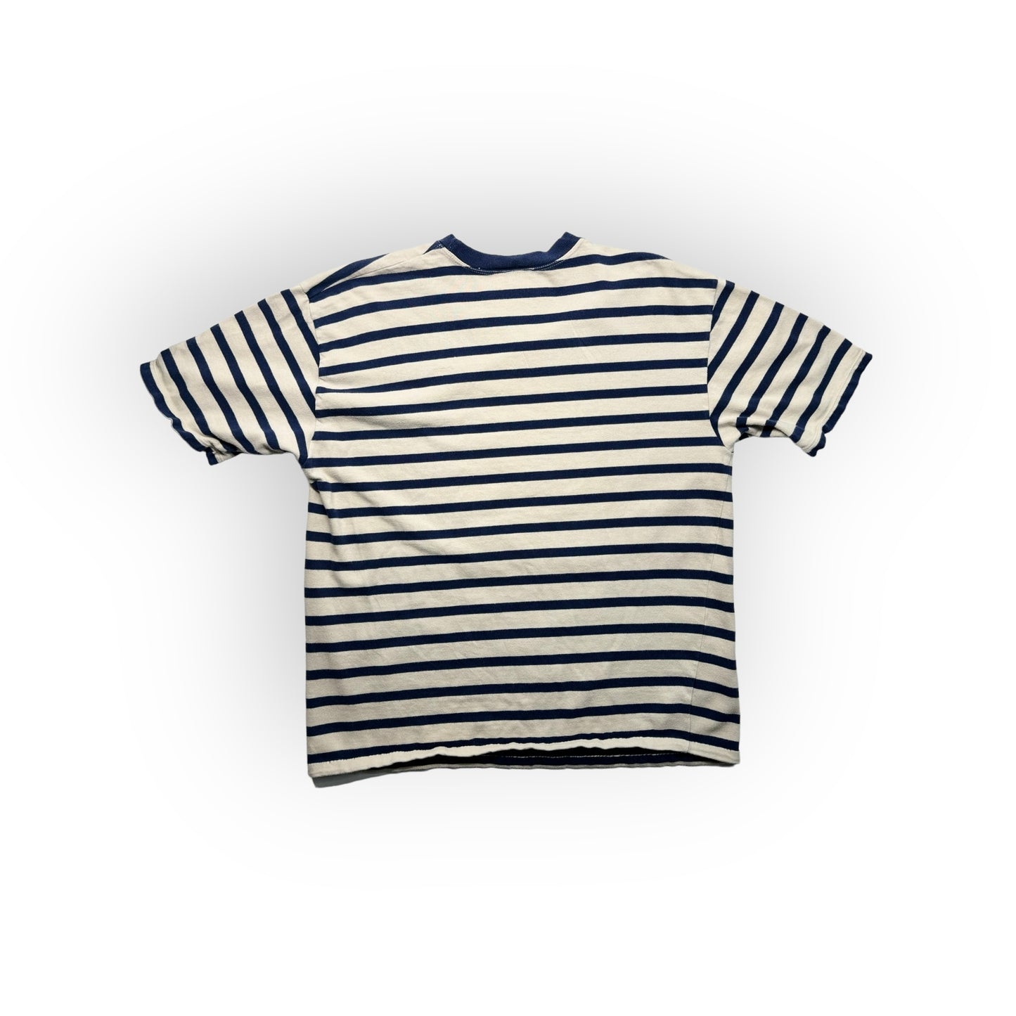 Amour heart Cropped blue and white stripe