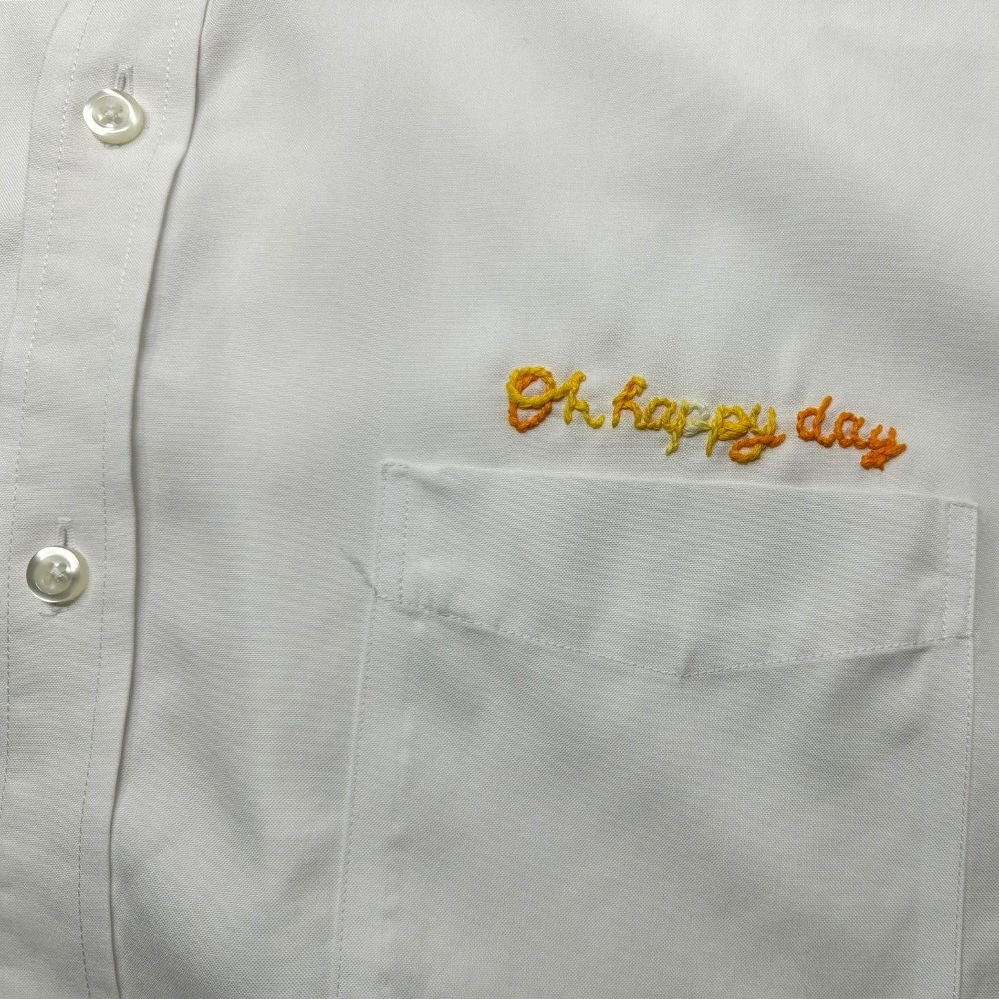 Oh Happy day large White oxford button down
