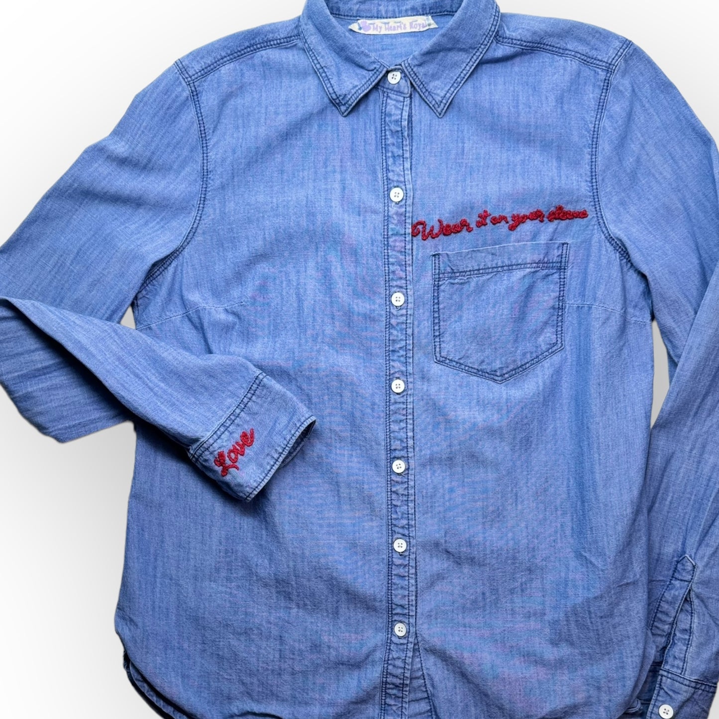Small Denim shirt Wear it on your sleeve Love