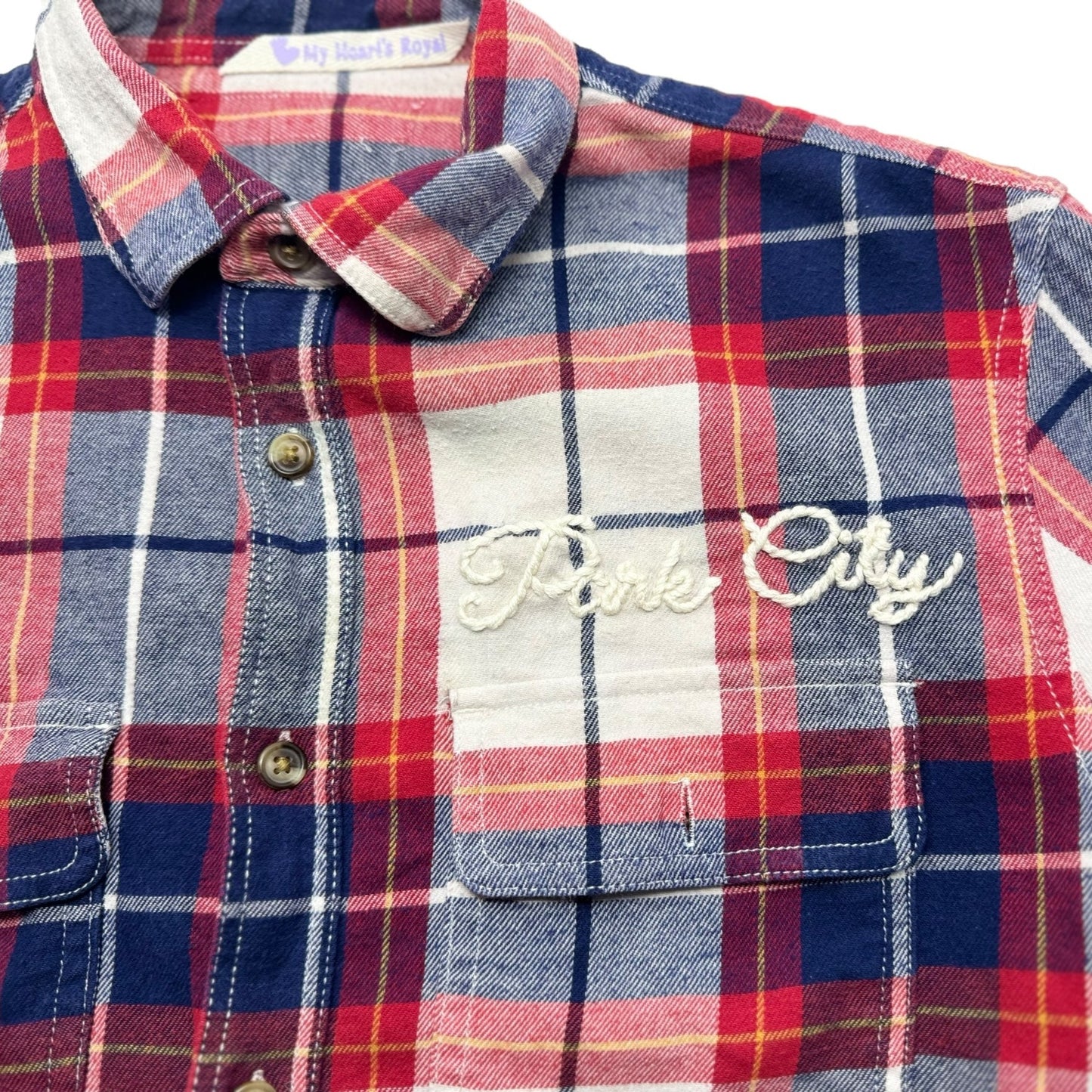 Park CIty Plaid red white and blue