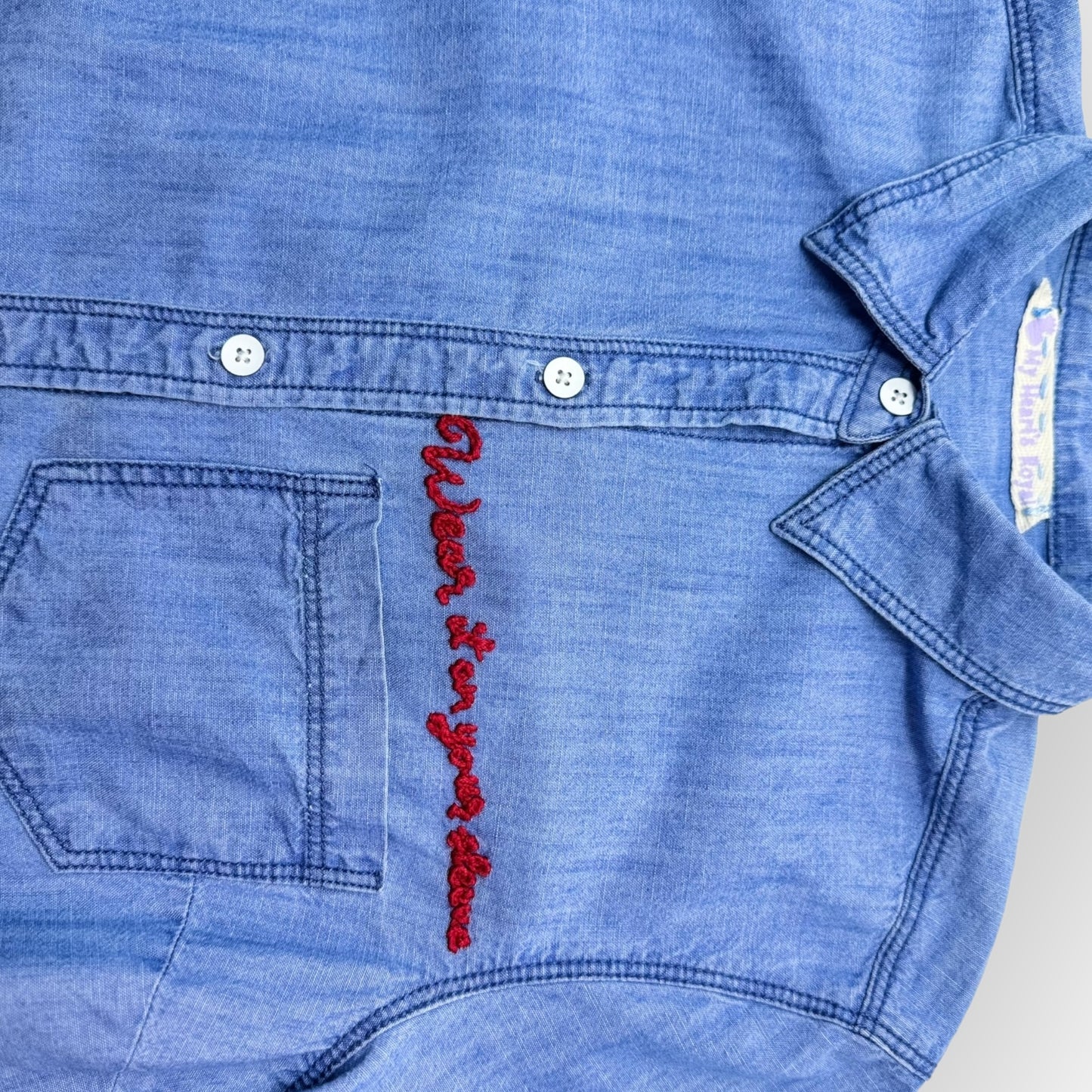 Small Denim shirt Wear it on your sleeve Love