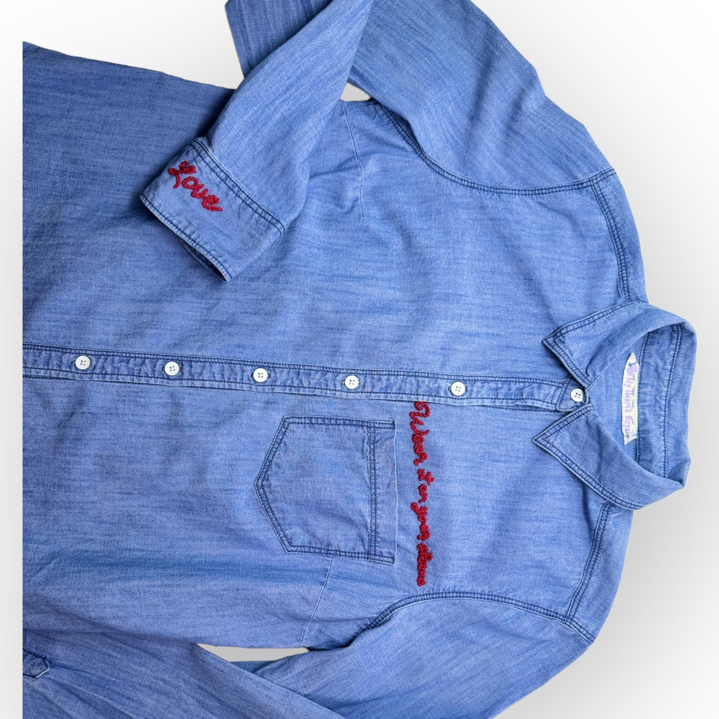 Small Denim shirt Wear it on your sleeve Love