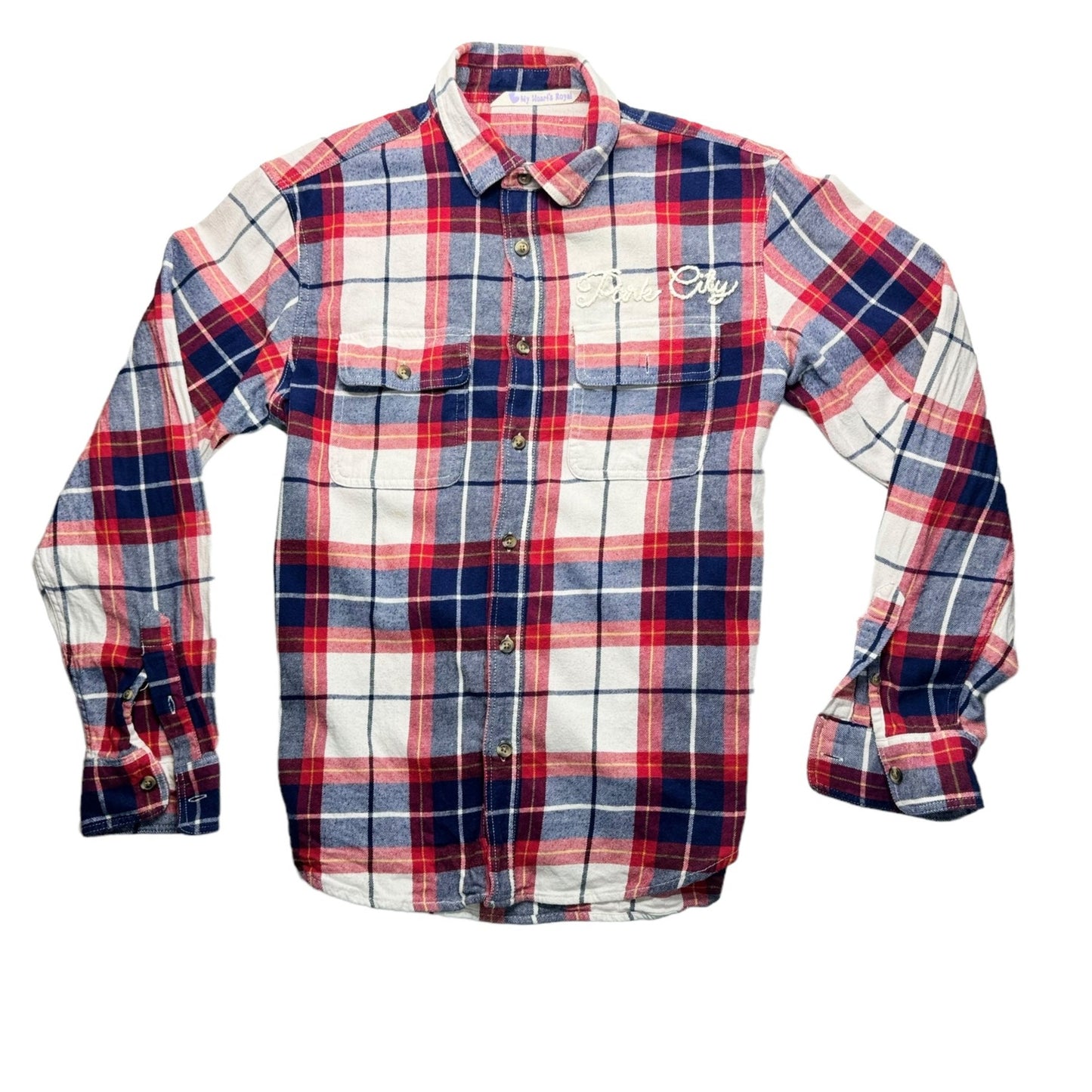 Park CIty Plaid red white and blue