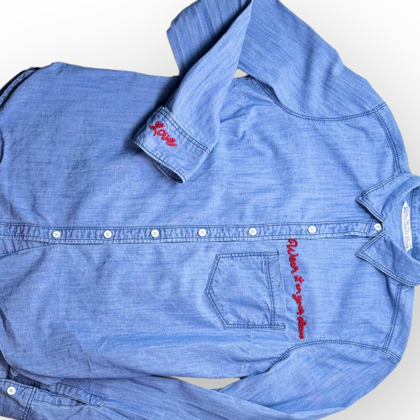 Small Denim shirt Wear it on your sleeve Love