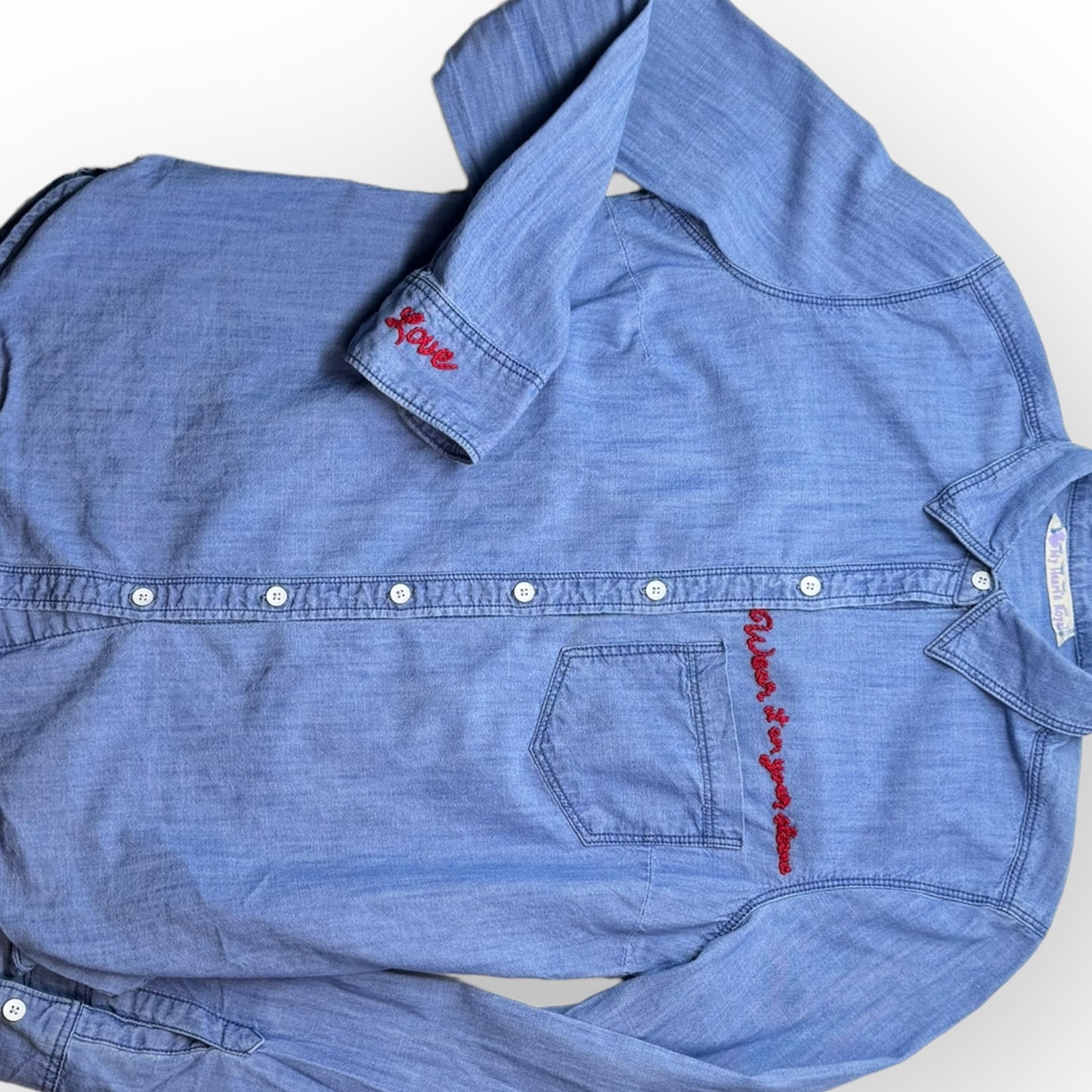 Small Denim shirt Wear it on your sleeve Love